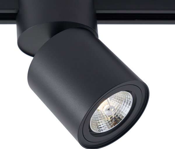 Spot modern negru pentru sistem de șină monofazat GU10 70mm - Iconic Roto