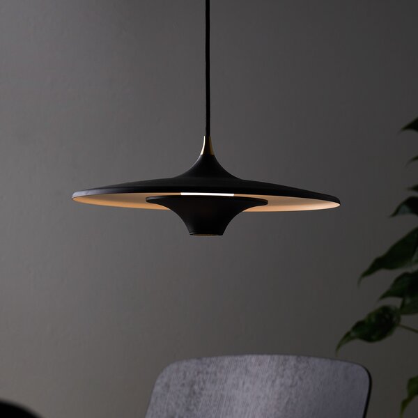 LOOM DESIGN Lampă suspendată LED Moja, Ø 35 cm, negru, reglabil, Negru, Camera de zi / sufragerie, Aluminiu, Modern