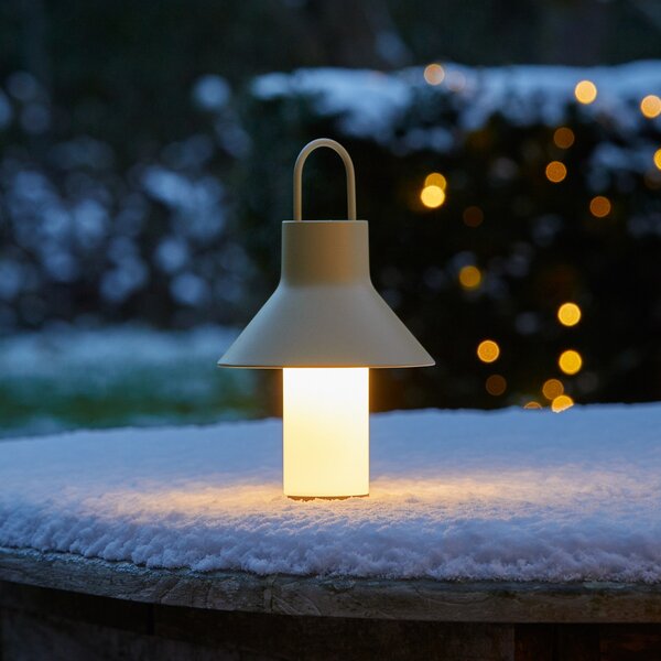 LOOM DESIGN Lampă de masă cu LED-uri și baterie Shadow Small, bej, IP65, reglabil, Bej, Camera de zi / sufragerie, Aluminiu, Modern