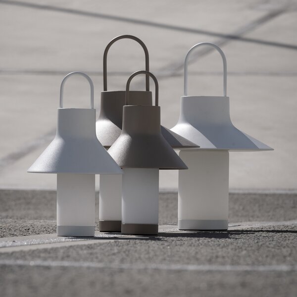 LOOM DESIGN Lampă de masă cu LED și baterie Shadow Large, bej, IP65, reglabil, Bej, Camera de zi / sufragerie, Aluminiu, Modern