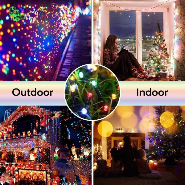 Instalatie solara 300 LED, 30 metri, Multicolor
