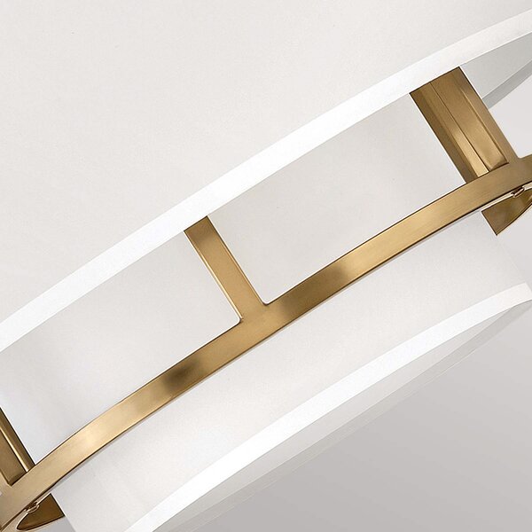 HINKLEY Lampă suspendată Graham Duo Mount cu 3 lumini Ø 40,6 cm, alamă, reglabil, Auriu / Alamă, Camera de zi / sufragerie, Metal
