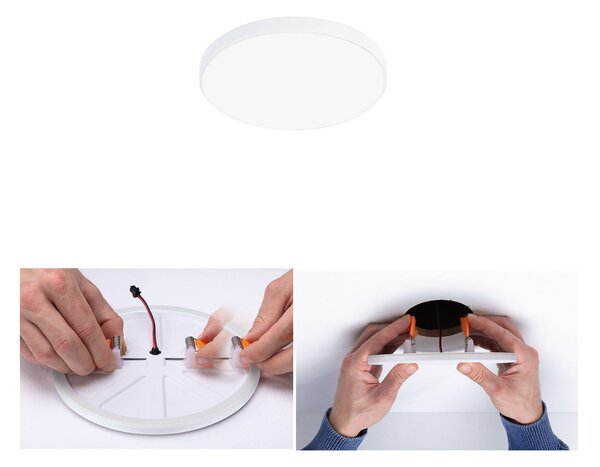 Paulmann Veluna Edge LED încastrat IP44 4.000K Ø 9cm, Alb, Camera de zi / sufragerie, Plastic, Modern