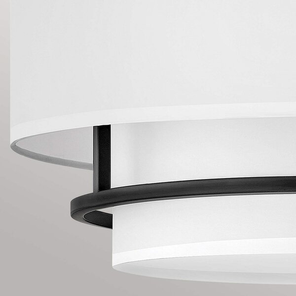 HINKLEY Lampă suspendată Graham Duo Mount cu 4 lumini Ø 58,4 cm, negru, reglabil, Negru, Camera de zi / sufragerie, Metal
