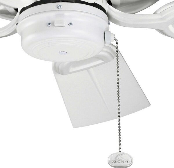 KICHLER Ventilator de tavan Kevlar 42 IP44, alb, Ø 107 cm, Alb, Camera de zi / sufragerie, Plastic