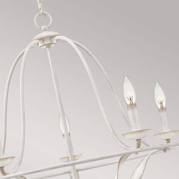 QUOIZEL Candelabru Bradbury 5, cu cinci lumini, alb, reglabil, Alb, Camera de zi / sufragerie, Metal