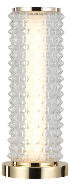 Viokef Lampă de masă cu LED Irma, auriu/neagră, Auriu / Alamă, Camera de zi / sufragerie, Sticlă