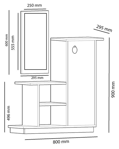 Mobilier Hol Kenulu (stejar + antracit) . 1093883