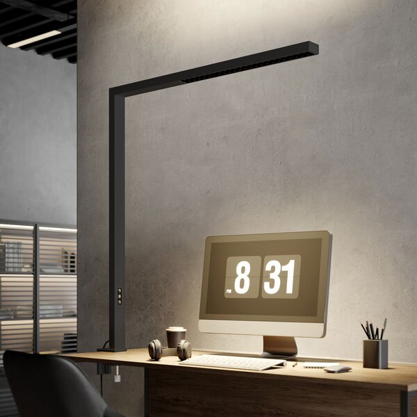 Arcchio LED lampă de birou Jolinda, negru, aluminiu, dimabil, reglabil, Negru, Studiu / Birou, Aluminiu, Modern, Birou de masă