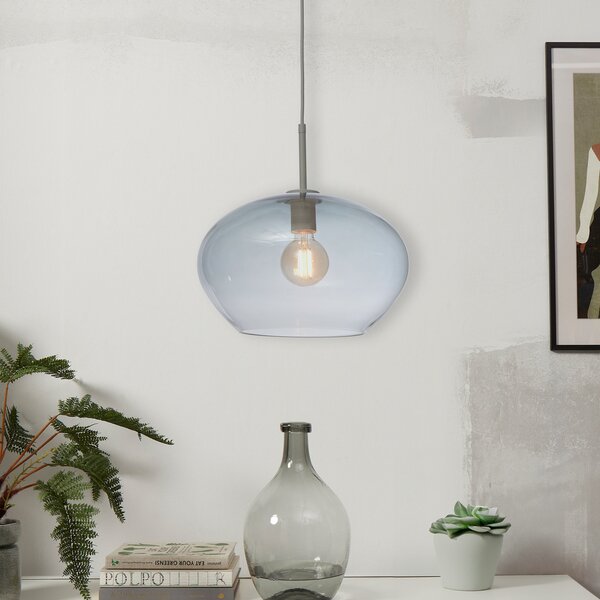 IT´S ABOUT ROMI IT'S Lampă suspendată Bologna, gri deschis, 1 bec, reglabil, Gri, Bucătărie, Sticlă, Modern
