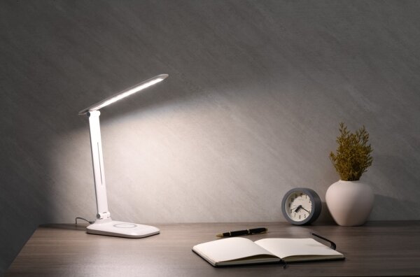 Immax 09107L - Lampă de birou LED dimabilă cu încărcare wireless QI LUMI LED/7W/230V albă