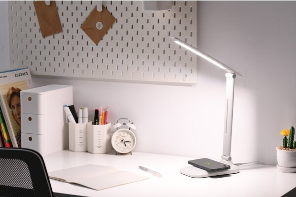 Immax 09107L - Lampă de birou LED dimabilă cu încărcare wireless QI LUMI LED/7W/230V albă