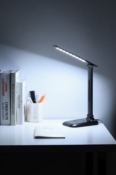 Immax 09106L - Lampă de birou LED LUMI, cu dimmer și încărcare wireless QI, LED/7W/230V, negru