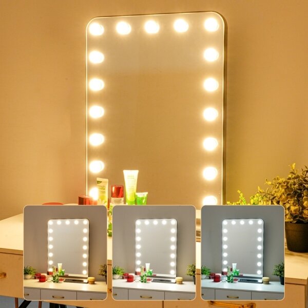 Immax 09101L - Oglindă de machiaj HOLLYWOOD cu LED, dimmabilă, 18W/230V, 3000/4200/6000K