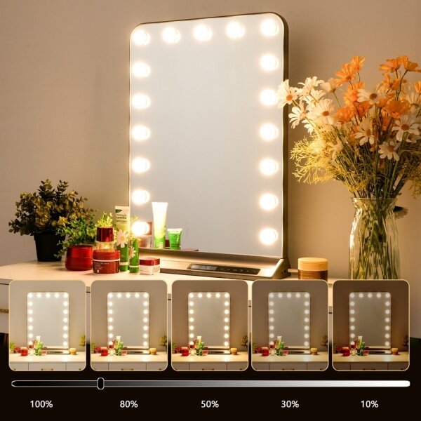 Immax 09101L - Oglindă de machiaj HOLLYWOOD cu LED, dimmabilă, 18W/230V, 3000/4200/6000K