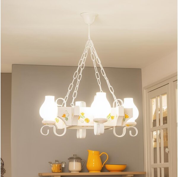Brilagi - Candelabru cu lanț QUEEN 4xE14/40W/230V fag/crem