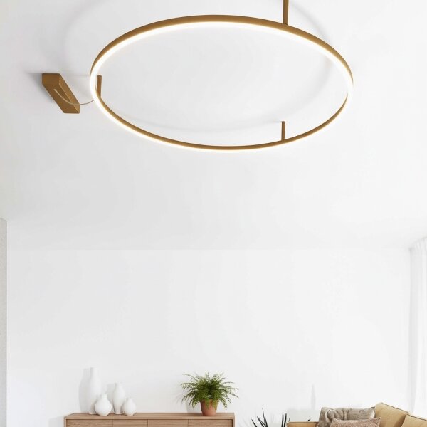 Ideal Lux - Plafonieră LED ORACLE SLIM LED/37W/230V 4000K diam. 70 cm, auriu