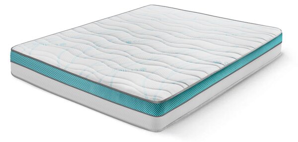 Saltea Ideal Sleep COOLTECH ALOE VERA DUAL, spumă poliuretanică durabilă, spumă High Resilience, husă CoolTech, superortopedică, Grosime 23 cm, 90x200