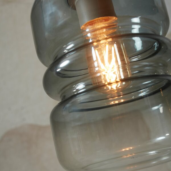 IT´S ABOUT ROMI IT'S Lampă suspendată Verona, gri deschis, Ø 15 cm, reglabil, Gri, Bucătărie, Sticlă, Modern