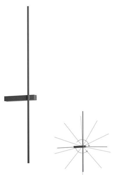 Redo 01-4675 - Aplică de perete LED TANGENT, 9W, 230V, CRI 90, neagră