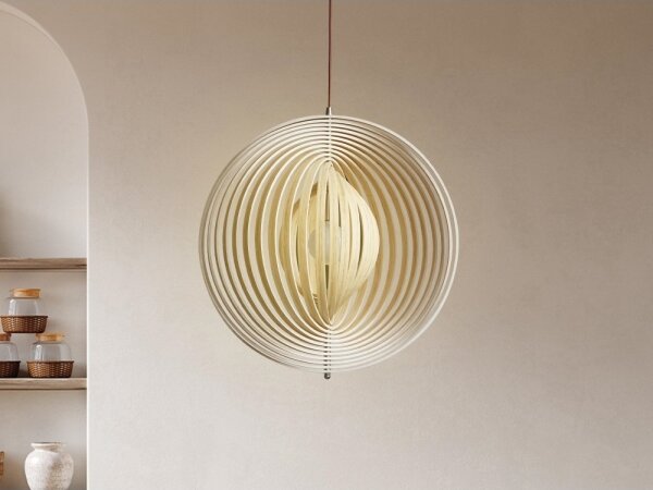 Pendul din lemn pe cablu, 1xE27/60W/230V, diametru 50 cm, lemn masiv/furnir/lemn de cauciuc