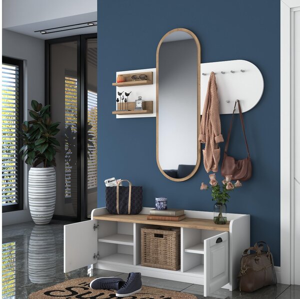 Mobilier hol Vosiku 3 (alb + nuc). 1093953