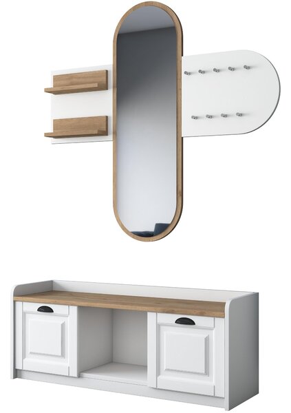 Mobilier hol Vosiku 3 (alb + nuc). 1093953