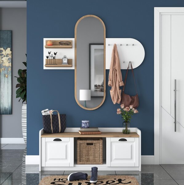 Mobilier hol Vosiku 3 (alb + nuc). 1093953