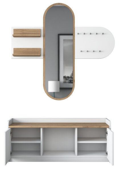 Mobilier hol Vosiku 3 (alb + nuc). 1093953