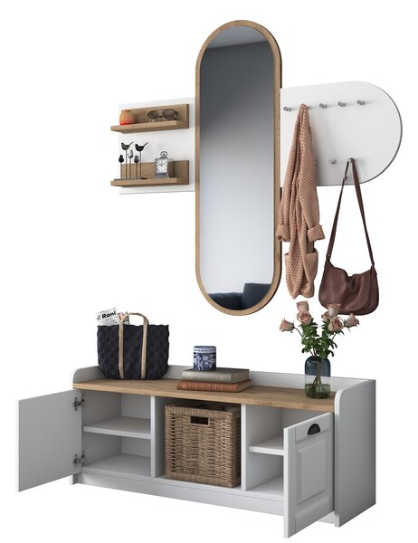 Mobilier hol Vosiku 3 (alb + nuc). 1093953