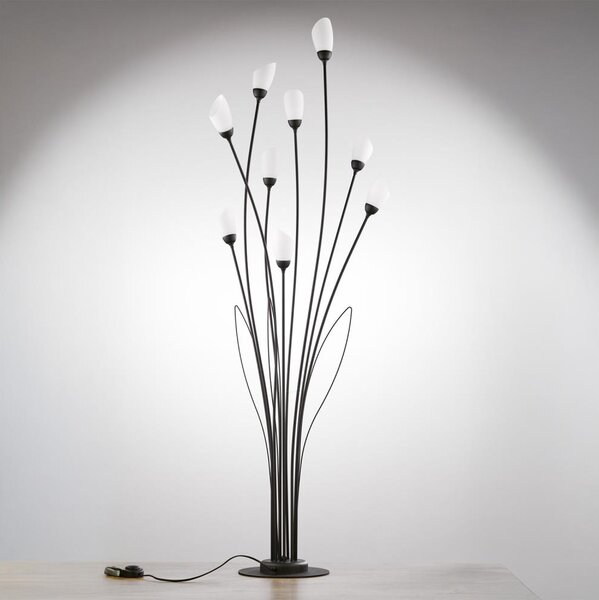 Jupiter 2058 - Lampă de podea GLORIOSA, 9 x G9, 14 W, 230 V, neagră