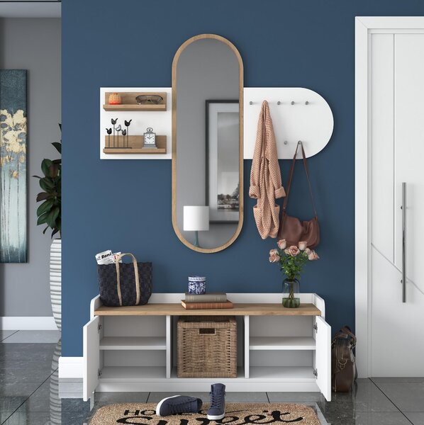 Mobilier hol Vosiku 3 (alb + nuc). 1093953