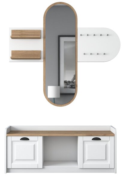 Mobilier hol Vosiku 3 (alb + nuc). 1093953