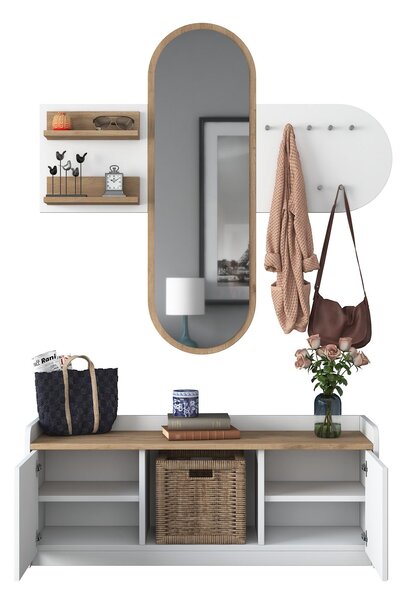 Mobilier hol Vosiku 3 (alb + nuc). 1093953
