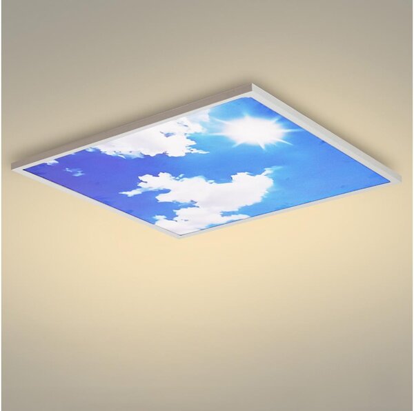 Brilagi - Plafonieră LED SLIMFRAME SKY, 58W, 230V, 60 x 60 cm, argintiu/albastru