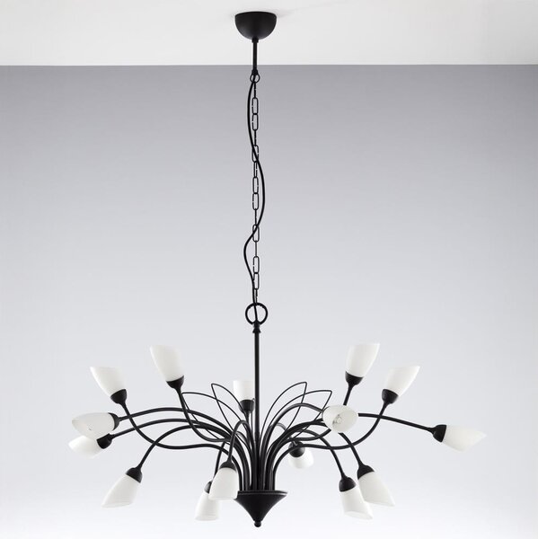 Jupiter 2057 - Lustră suspendată pe lanț GLORIOSA 15xG9/14W/230V negru