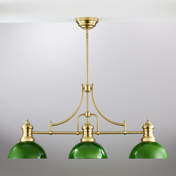 Lustră cu tijă PLATINO Jupiter 2074, 3xE27/15W/230V, verde/auriu