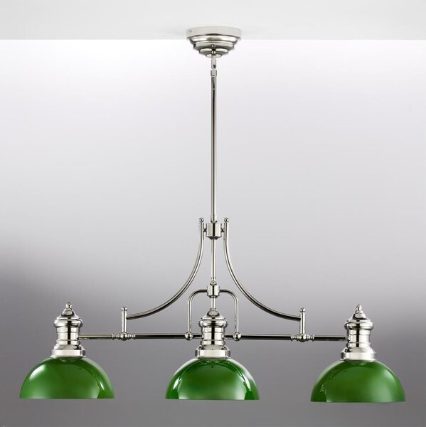 Jupiter 2072 - Lustră pe tijă PLATINO 3xE27/15W/230V verde/crom lucios
