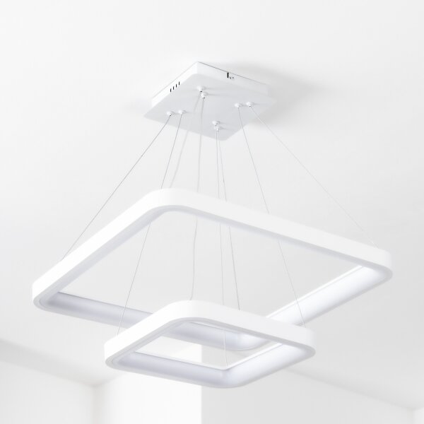 Brilagi - Lustră LED reglabilă pe cablu FALCON SLIM, 78 W, 230 V, 50x50 cm, albă + telecomandă