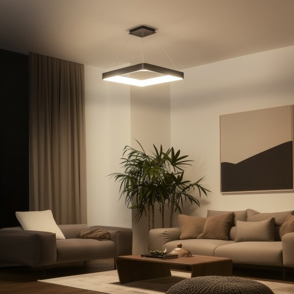 Brilagi - Lustru LED dimabil pe cablu FALCON II LED/125W/230V 60x60 cm negru + telecomandă