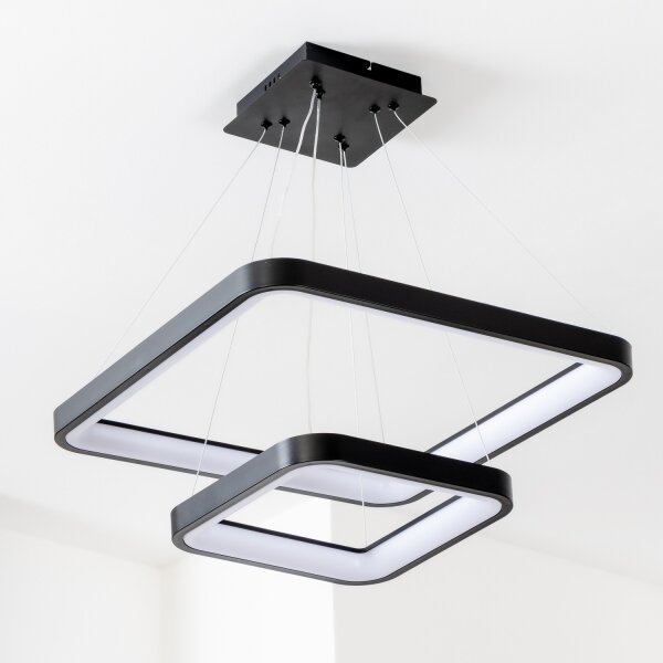 Brilagi - lustru LED dimabil suspendat pe cablu FALCON SLIM LED/78W/230V 50x50 cm negru + telecomandă