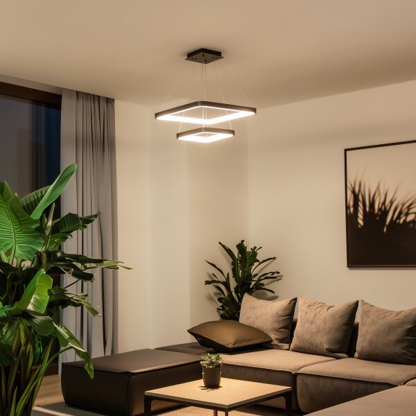 Brilagi - lustru LED dimabil suspendat pe cablu FALCON SLIM LED/78W/230V 50x50 cm negru + telecomandă