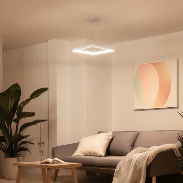 Brilagi - lustră LED reglabilă pe cablu FALCON SLIM LED/50W/230V 50x50 cm albă + telecomandă