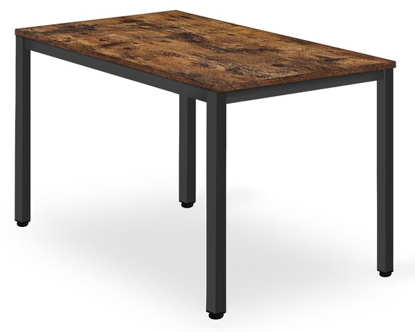 Masa de sufragerie neagra cu blat in decor rustic maro TESSA 120x60 cm