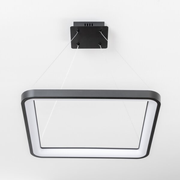 Brilagi - FALCON SLIM Lustră suspendată LED dimabilă pe cablu, 50 W, 230 V, 50 x 50 cm, negru + telecomandă