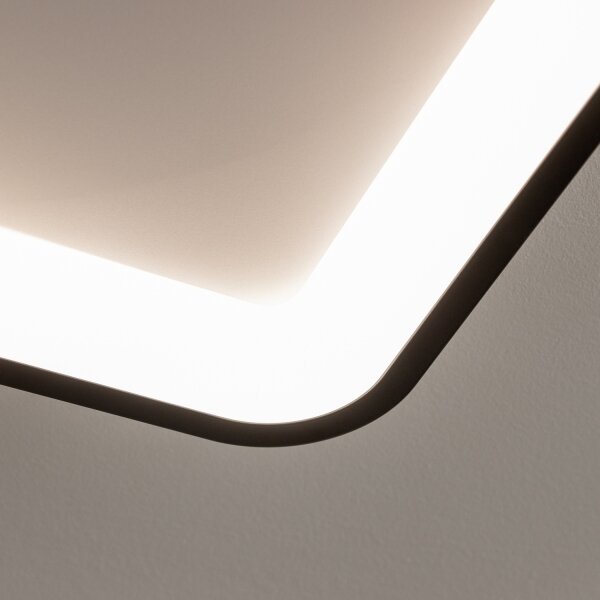 Brilagi - Plafonieră LED dimabilă FALCON SLIM, 50W, 230V, 50x50 cm, neagră + telecomandă