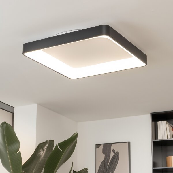 Brilagi - Plafonieră LED dimabilă FALCON II LED/125W/230V 60x60 cm neagră +telecomandă
