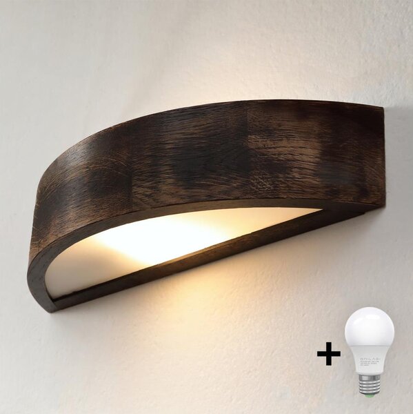 Brilagi - Aplică LED de perete CARVALHO SMOKEY 1xE27/60W/230V, stejar
