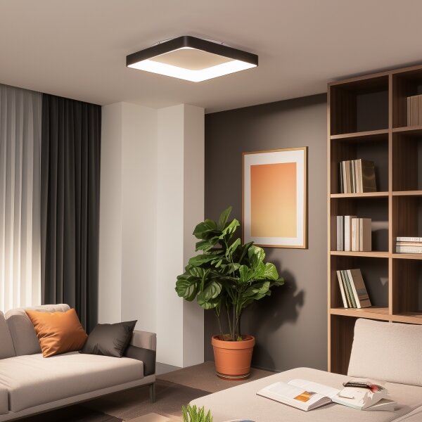 Brilagi - Plafonieră LED dimabilă FALCON II LED/125W/230V 60x60 cm neagră +telecomandă