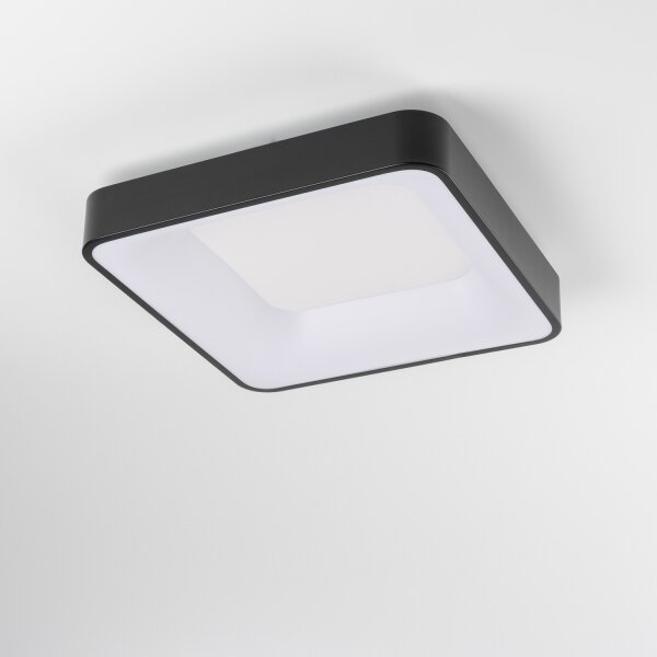 Brilagi - Plafonieră LED dimabilă FALCON II, 80 W, 230 V, 40 x 40 cm, neagră + telecomandă